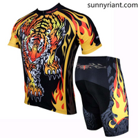 3D Tiger design cycling Jersey Breathable Mens