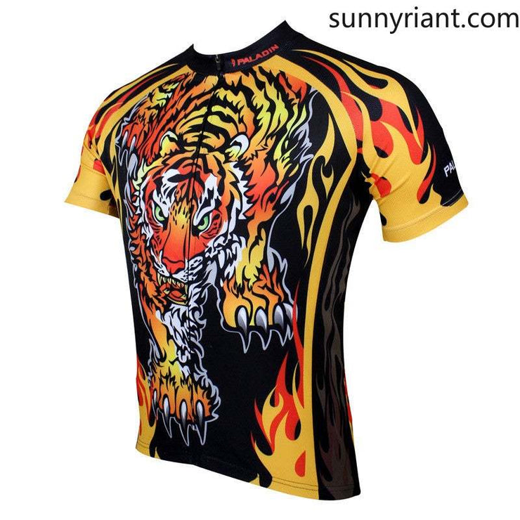 Cool Personality 3D Tiger Short Sleeved Cycling Jersey