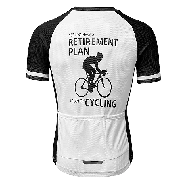 Sunnyriant Funny Retirement Plan Men's Short Sleeve Cycling Jersey