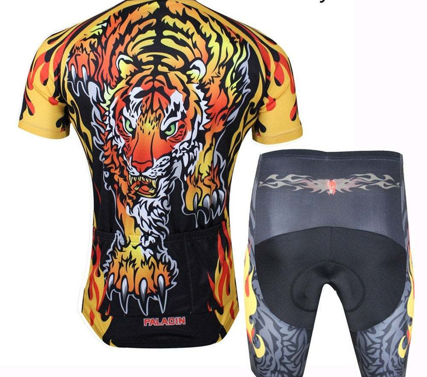 3D Tiger design cycling Jersey Breathable Mens