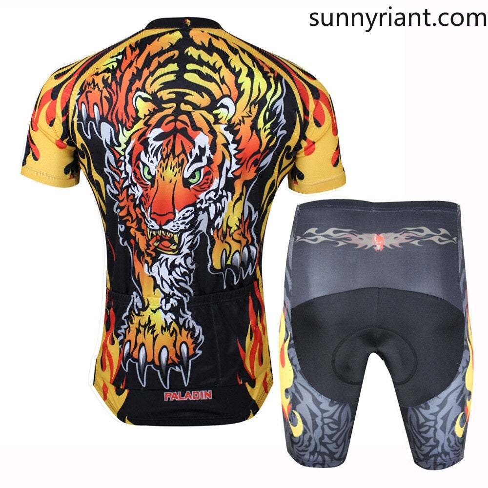 3D Tiger design cycling Jersey Breathable Mens