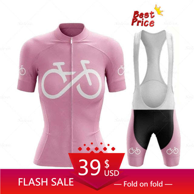 Pink Women Cycling JERSEYS SUIT