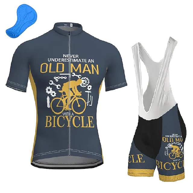 Sunnyriant Old Man Men's Short Sleeve Cycling Jersey