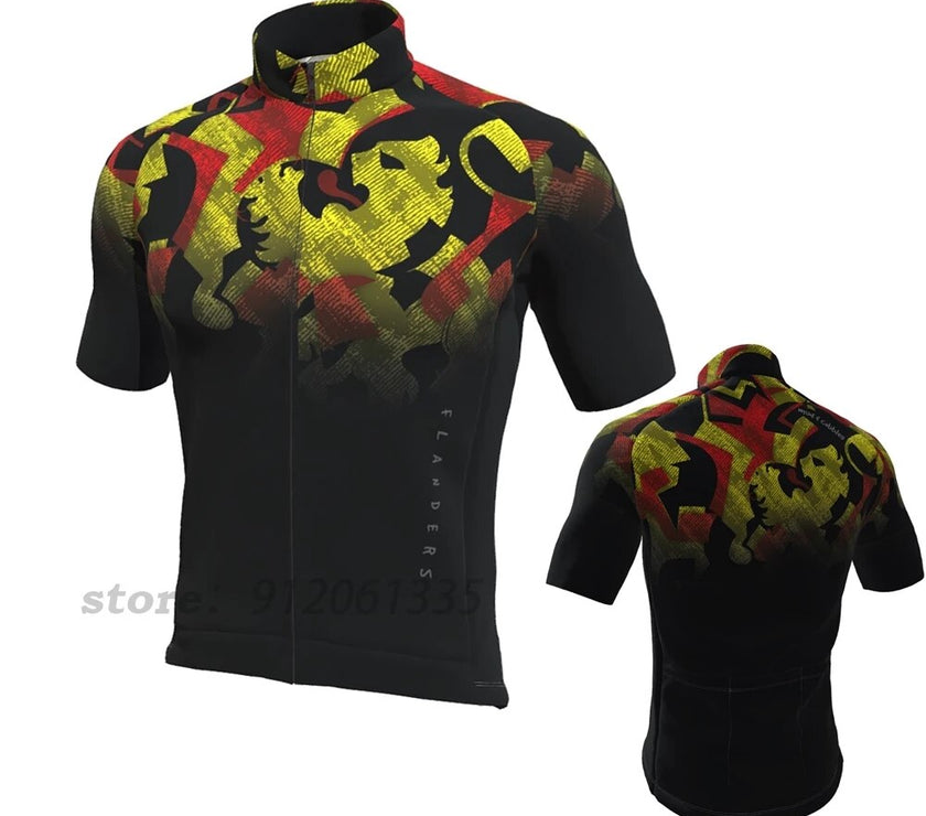 New Cycling Jersey Lightweight Men Bicycle Dresses Lion Flander