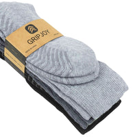 Gripjoy Socks Men's Black/Grey Diabetic Socks with Grippers (3 Pairs)