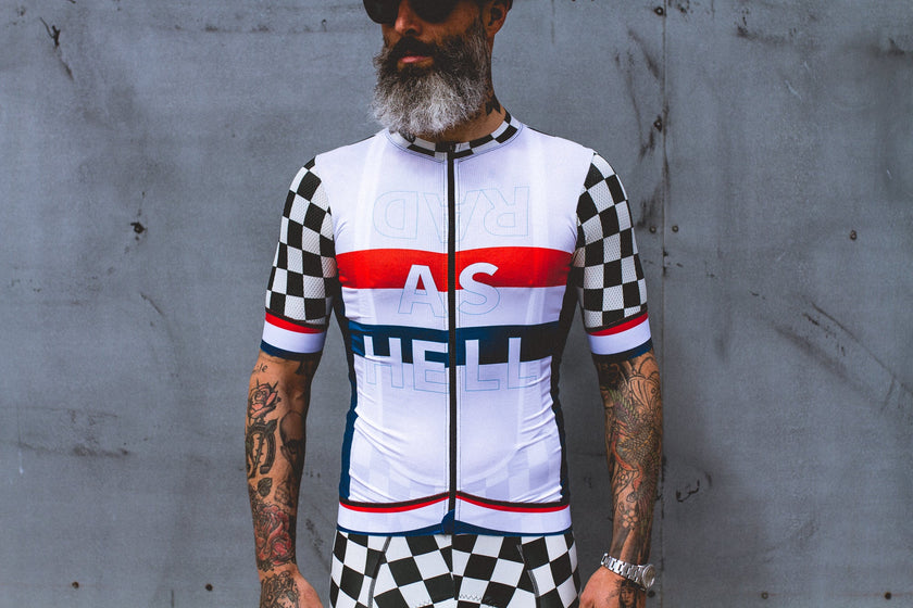 Checkerboard Mountain Race Professional Cycling Wear Breathable Comfortable