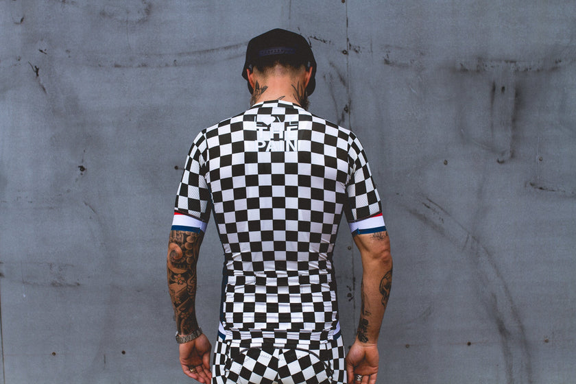 Checkerboard Mountain Race Professional Cycling Wear Breathable Comfortable