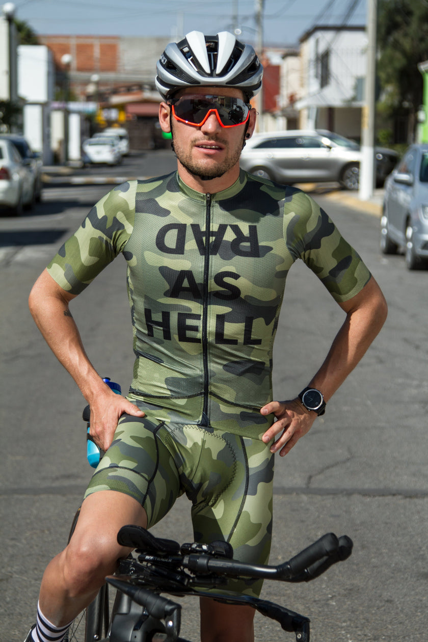 Army Green One Piece Cycling Suit Professional Riding Series-Top