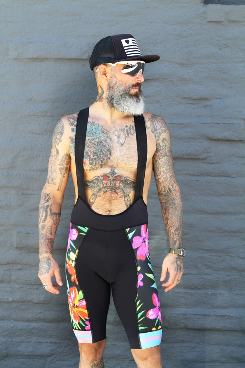 Black Patchwork Floral Series Breathable Quick-drying Cycling Pants