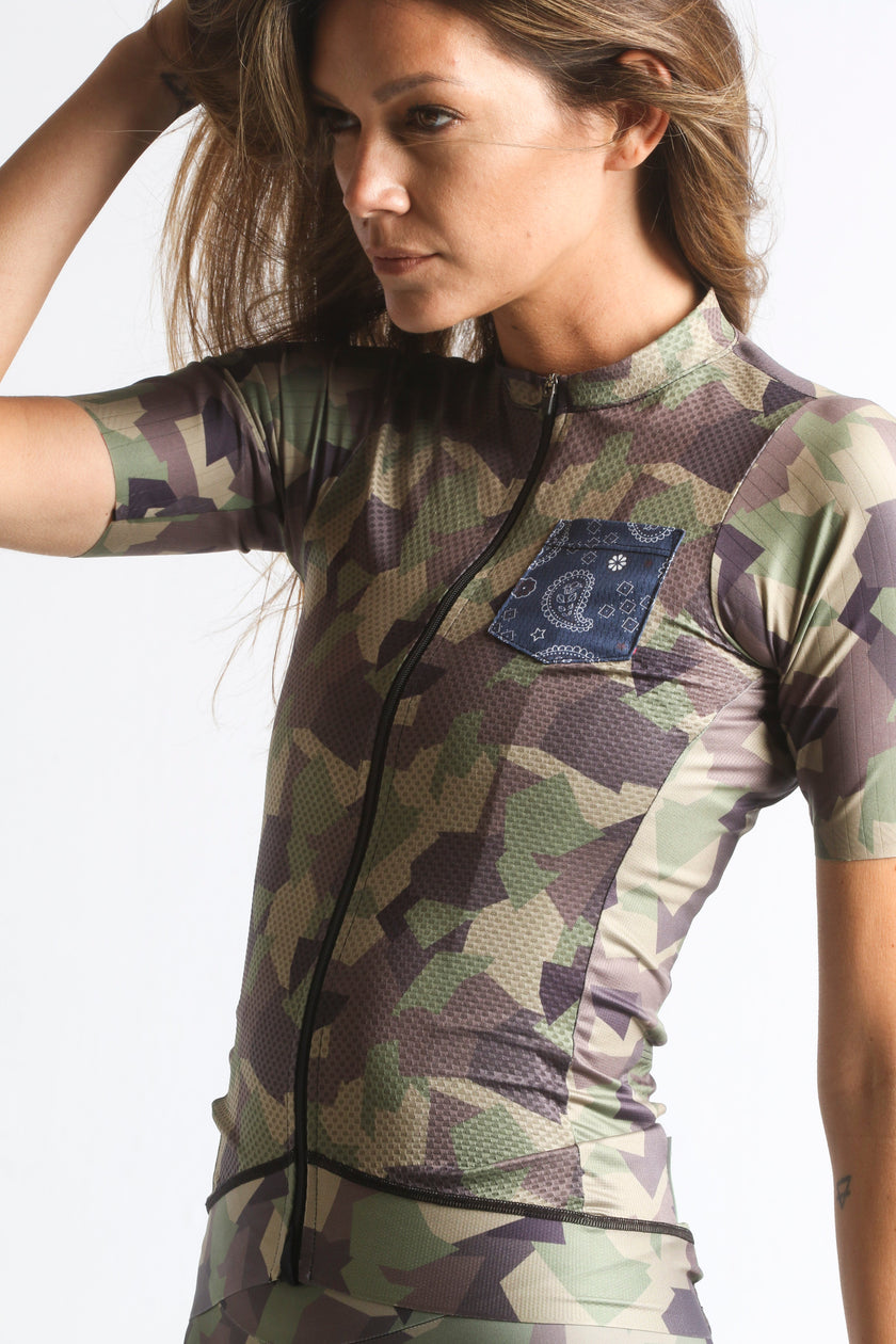 "Puzzle Camo" Pocket Light Series Style Jersey Womens