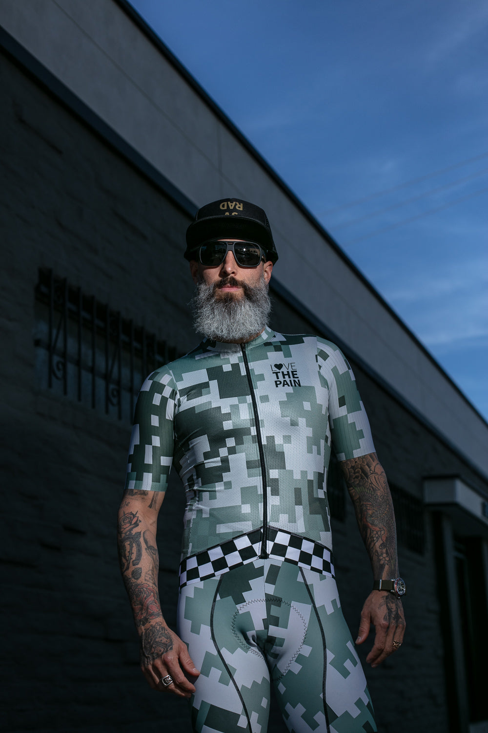 Army Green Pattern Cycling Jersey Professional