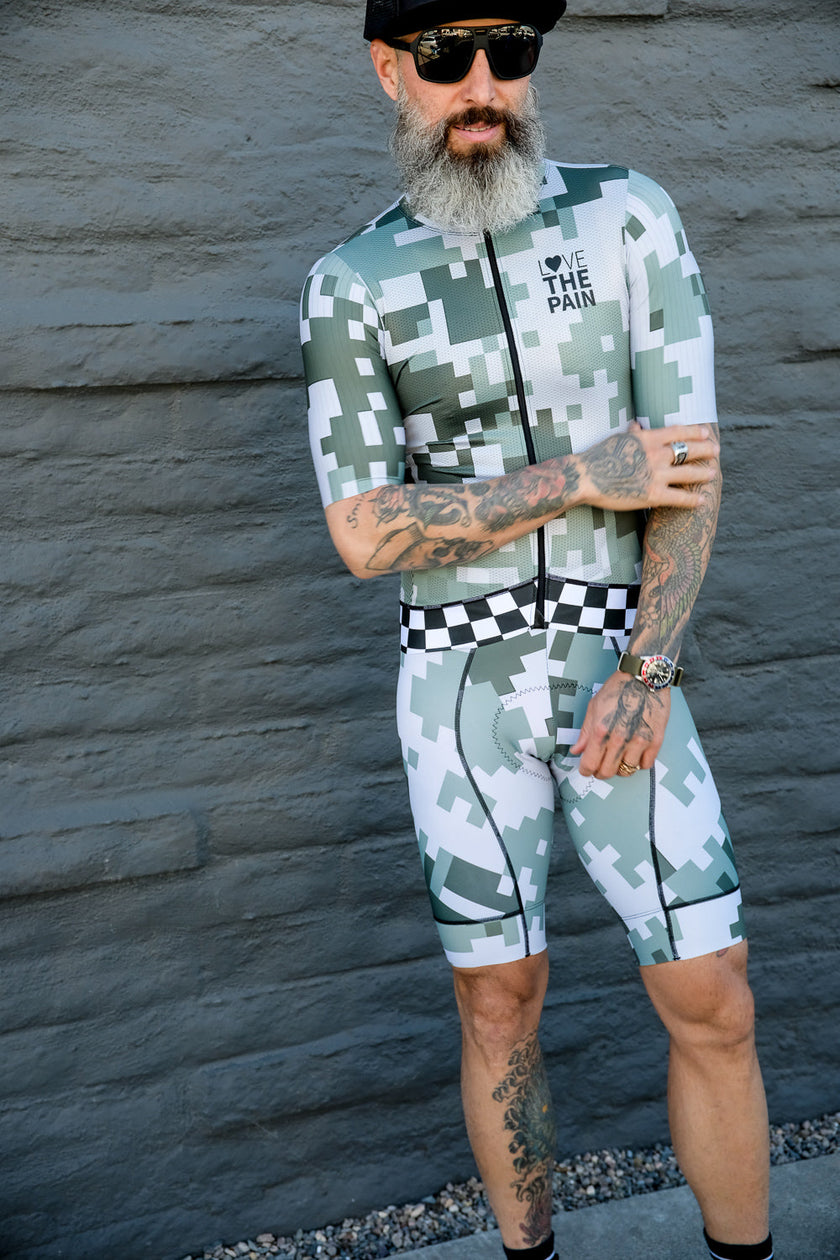 Army Green Pattern Cycling Jersey Professional