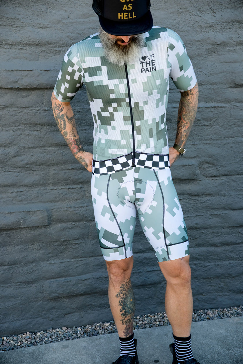 Army Green Pattern Cycling Jersey Professional