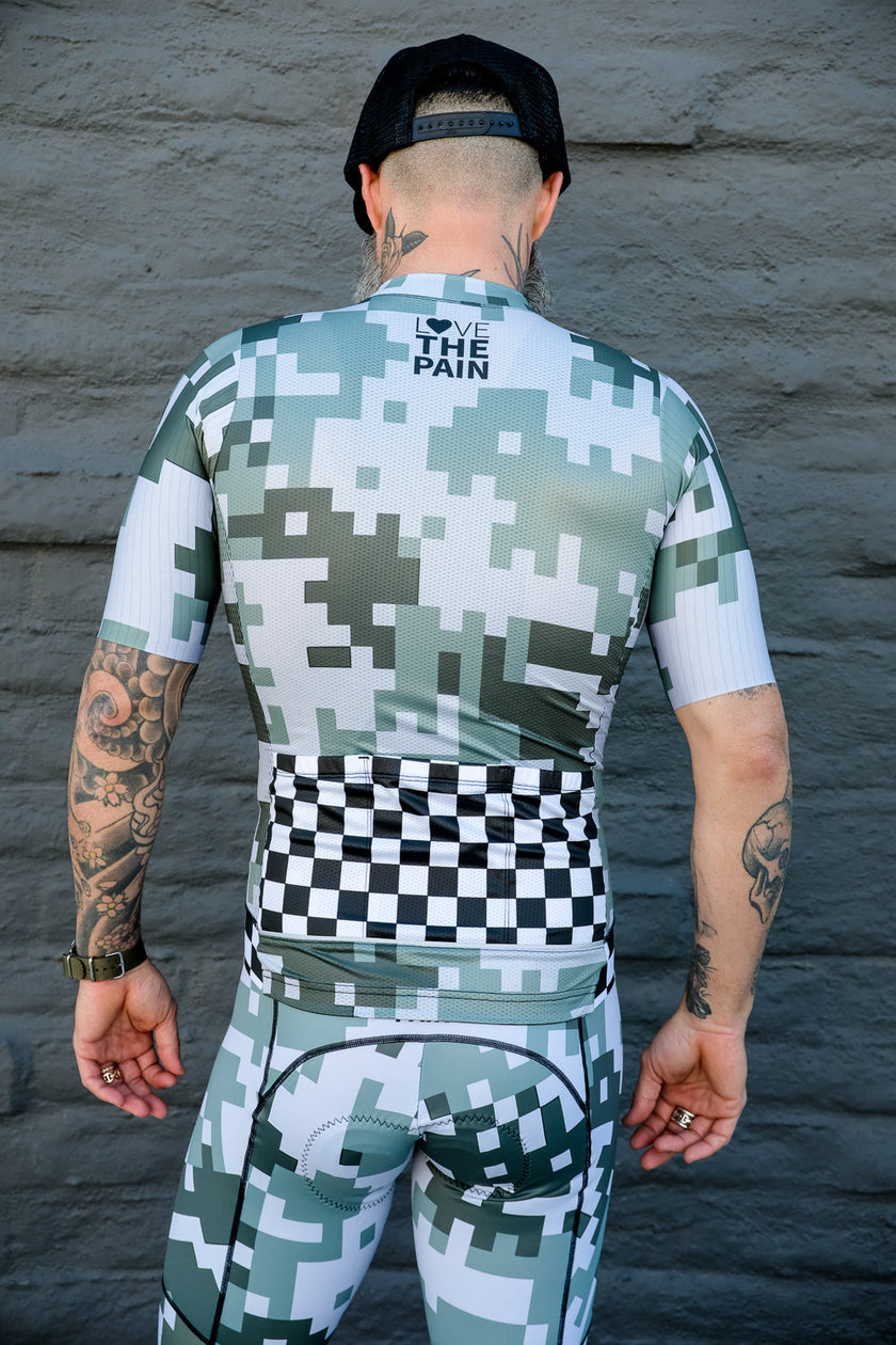 Army Green Pattern Cycling Jersey Professional