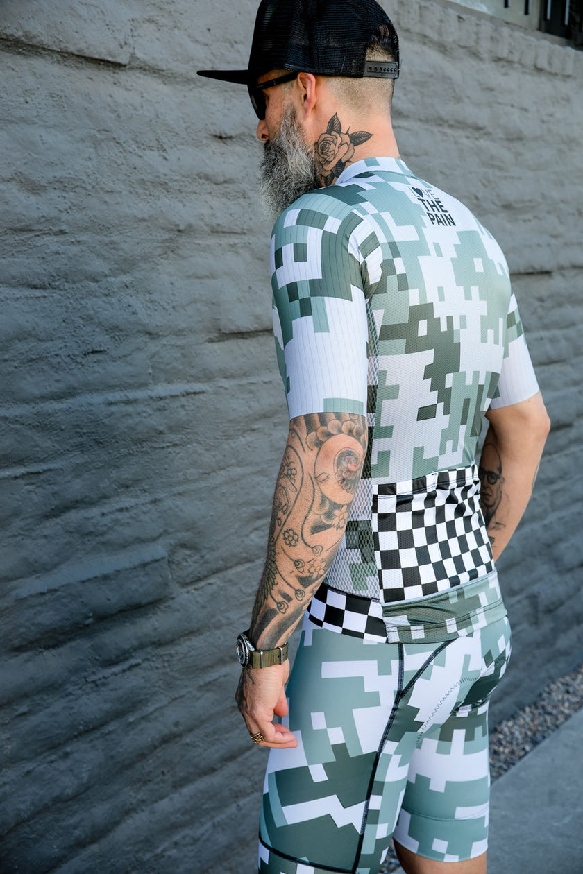 Army Green Pattern Cycling Jersey Professional