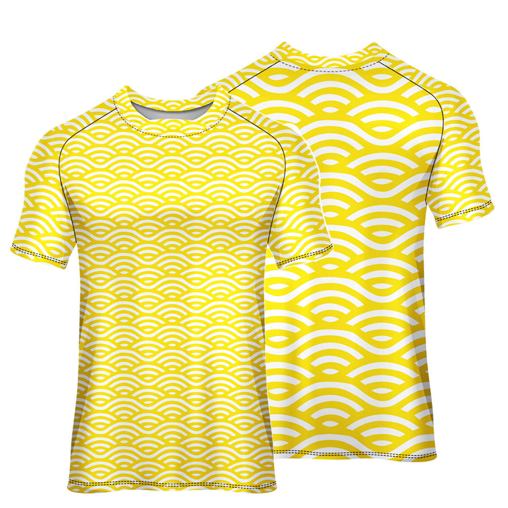 Men's and Women's Breathable Cycling Wear Printed Round Neck Short Sleeve Top