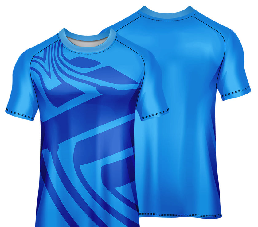 Men's Breathable and  Cycling Jersey Printed Round Neck Short Sleeve Top