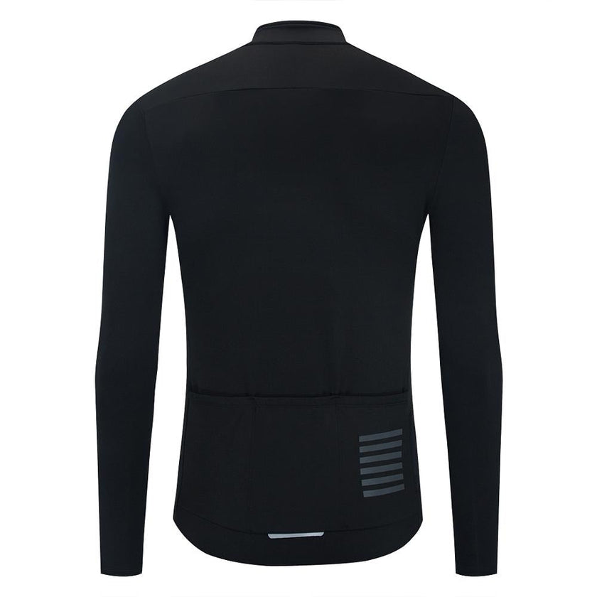 Black Thermal Fleece Men Cycling Jacket