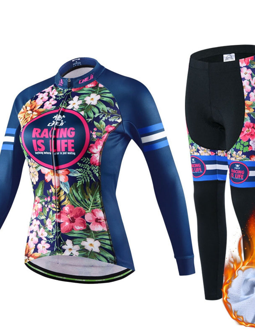 Women's Long Sleeve Cycling Jersey with Tights