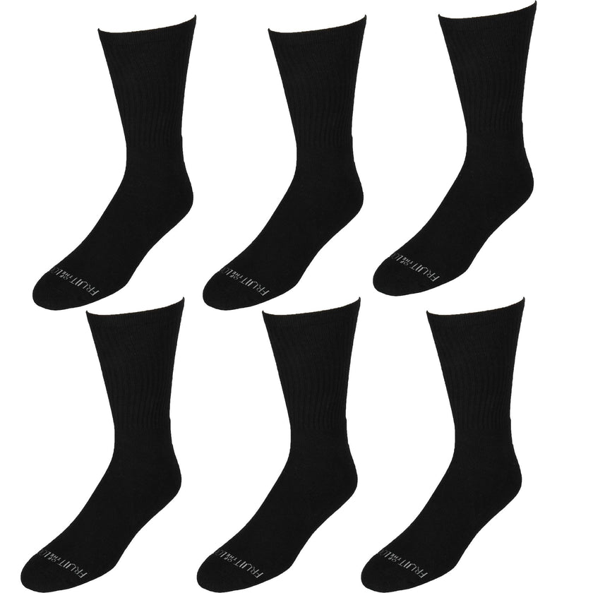 Fruit of the Loom Men's Cushioned Crew Socks (6 Pair Pack)