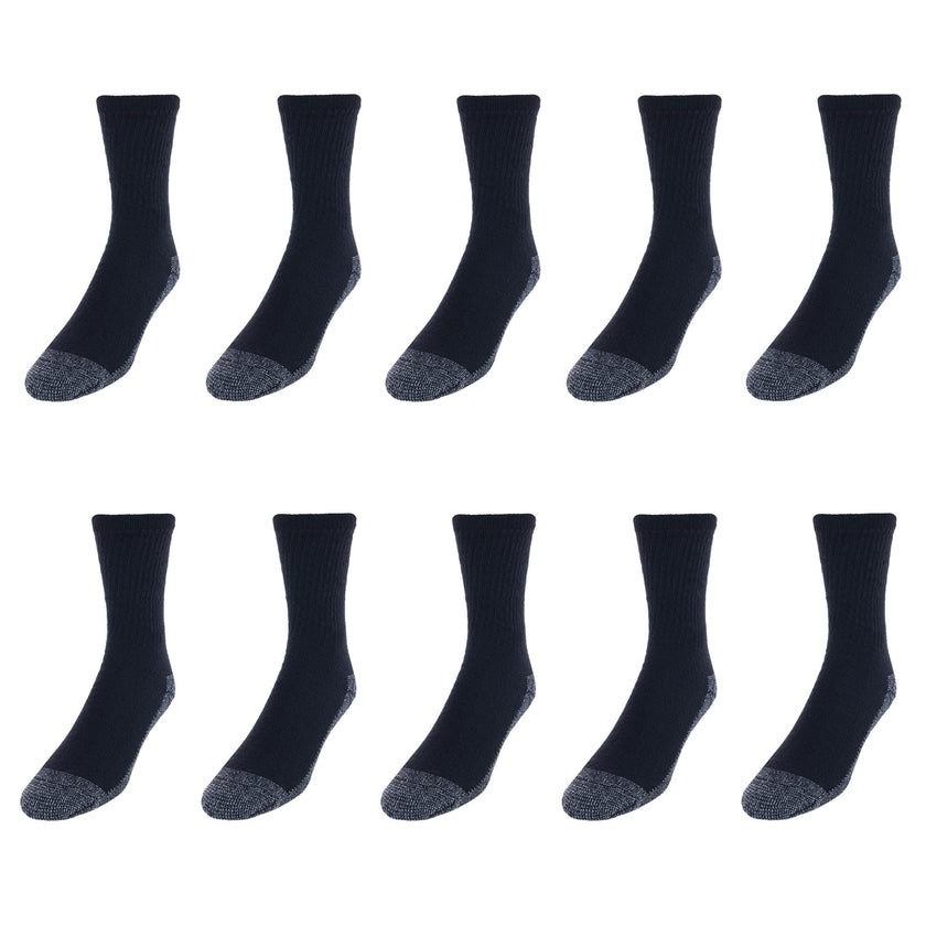 Fruit of the Loom Men's Work Gear Cushioned Crew Socks (10 Pair Pack)