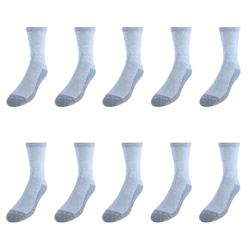 Fruit of the Loom Men's Work Gear Cushioned Crew Socks (10 Pair Pack)