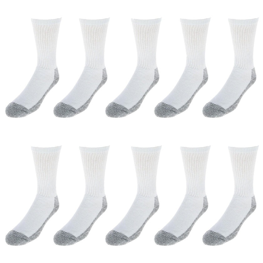 Fruit of the Loom Men's Work Gear Cushioned Crew Socks (10 Pair Pack)