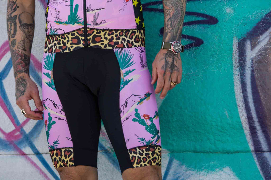 Pink Leopard Print Design Cycling Pants