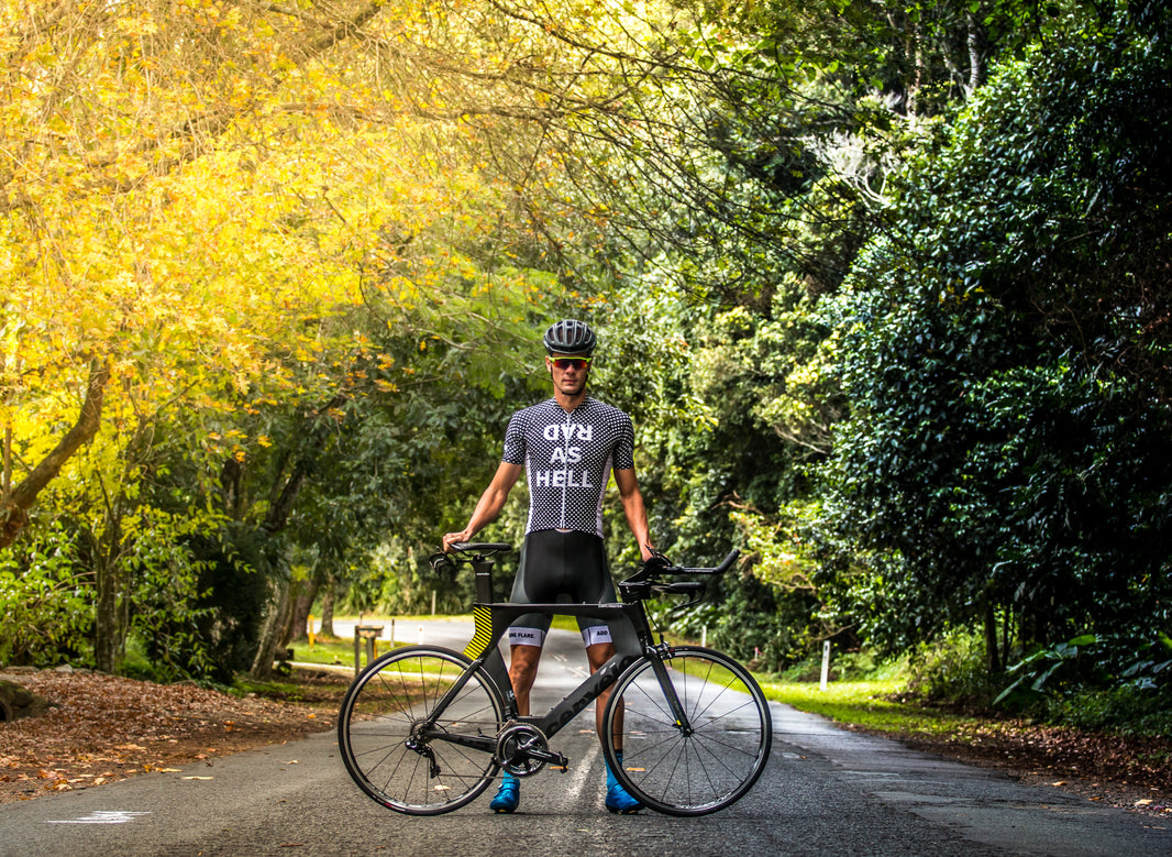 "RAD As Hell" Black and White Polka Dot Spring and Summer Cycling Jersey