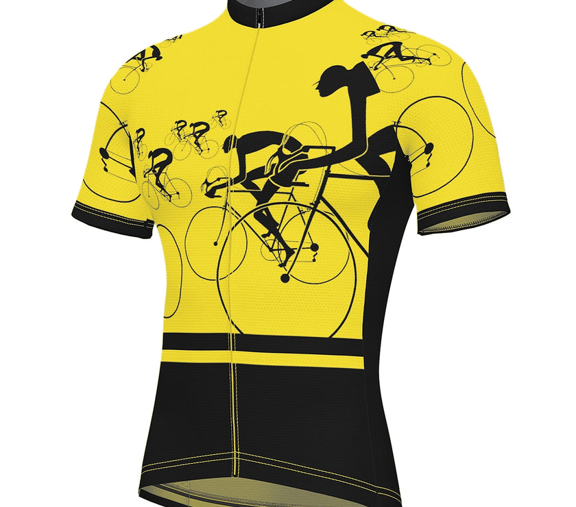 Men's Short Sleeve Cycling Jersey Summer Spandex Polyester