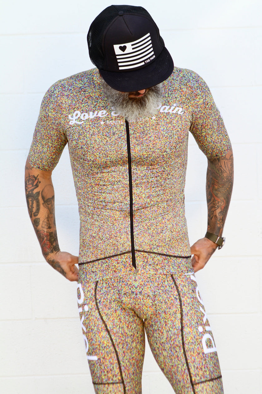 "Pixel" Colorful Mosaic Cycling Jersey Set