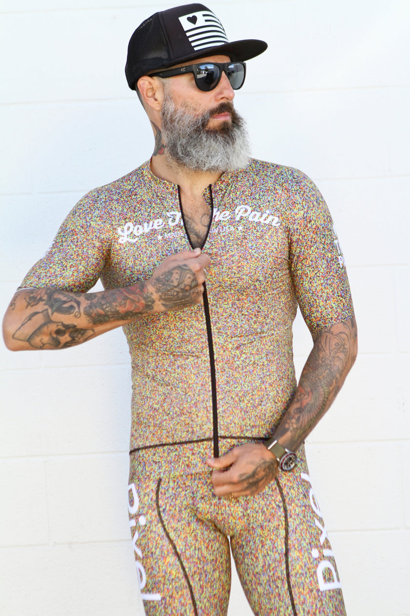 "Pixel" Colorful Mosaic Cycling Jersey Set