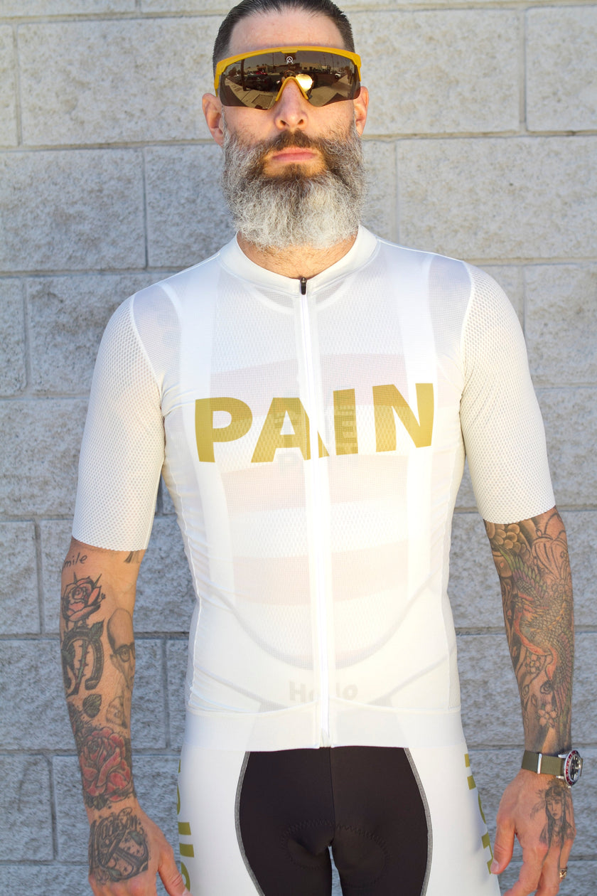 "PAIN'' White Sports Cycling Top Professional Cycling Wear