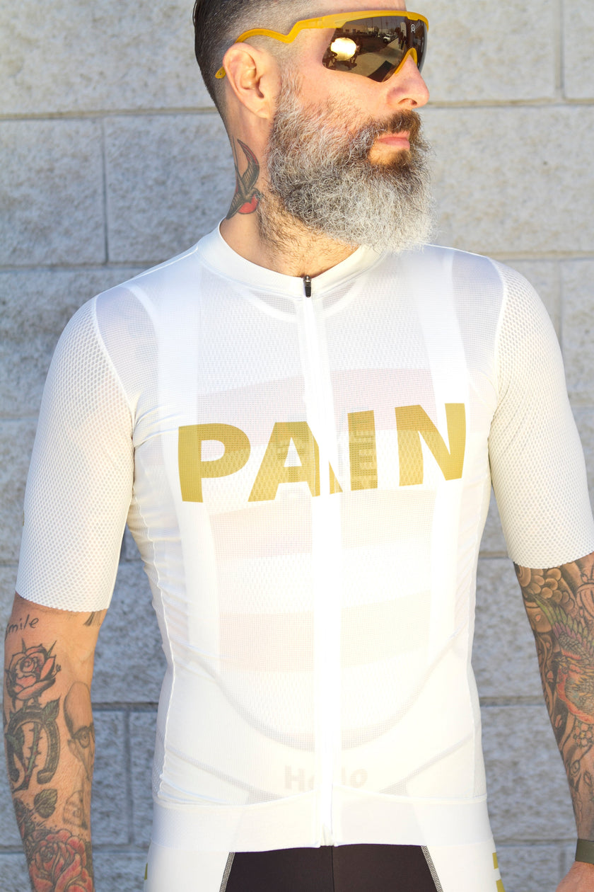 "PAIN'' White Sports Cycling Top Professional Cycling Wear