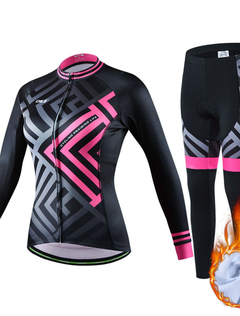 Women's Long Sleeve Cycling Jersey with Tights