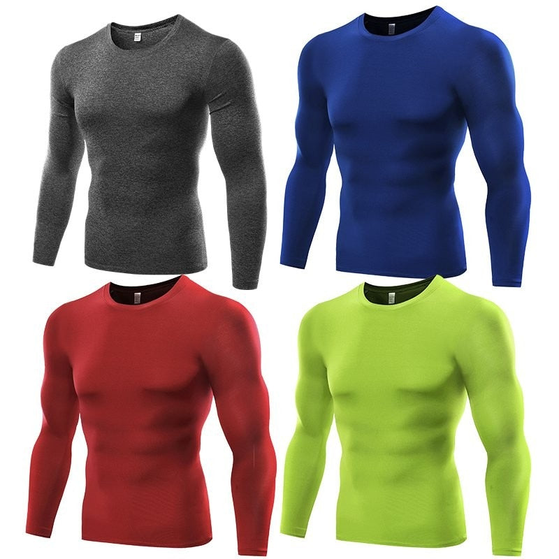 Mens Compression Under Base Layer Top Long Sleeve