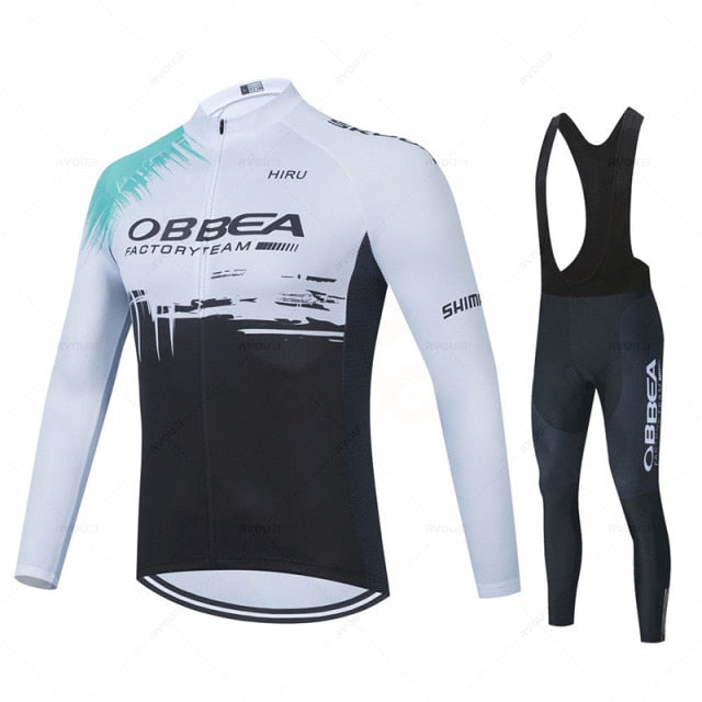 Mens Long Sleeve Cycling Jersey Set