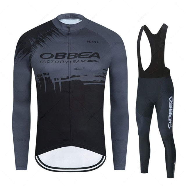 Mens Long Sleeve Cycling Jersey Set