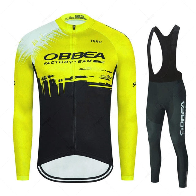 Mens Long Sleeve Cycling Jersey Set