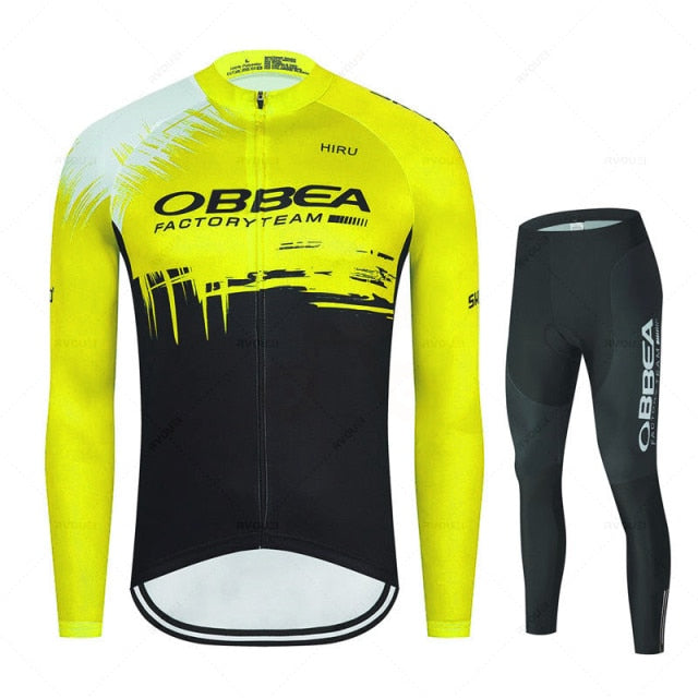 Mens Long Sleeve Cycling Jersey Set