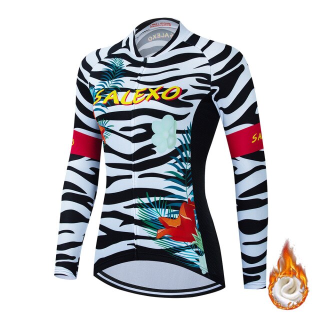 Winter Fleece Women Fashion Cycling Jersey Set Mountian