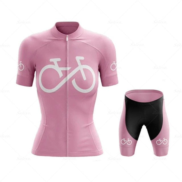 Pink Women Cycling JERSEYS SUIT