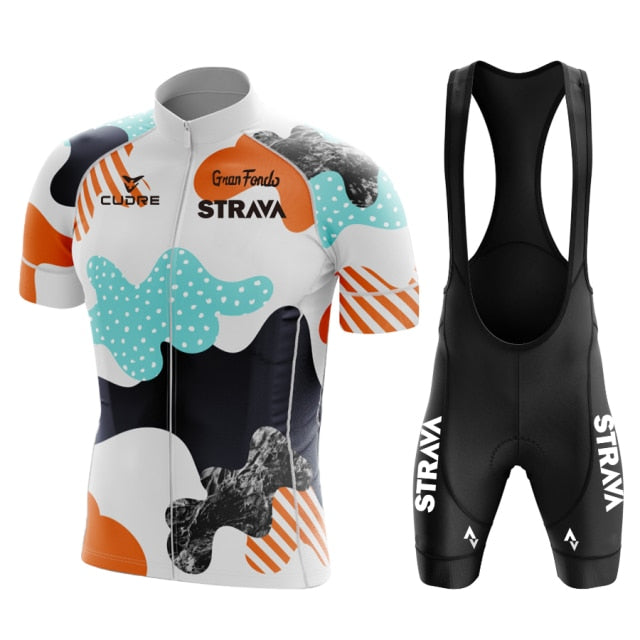 Team STRAVA cycling jersey men cycling set