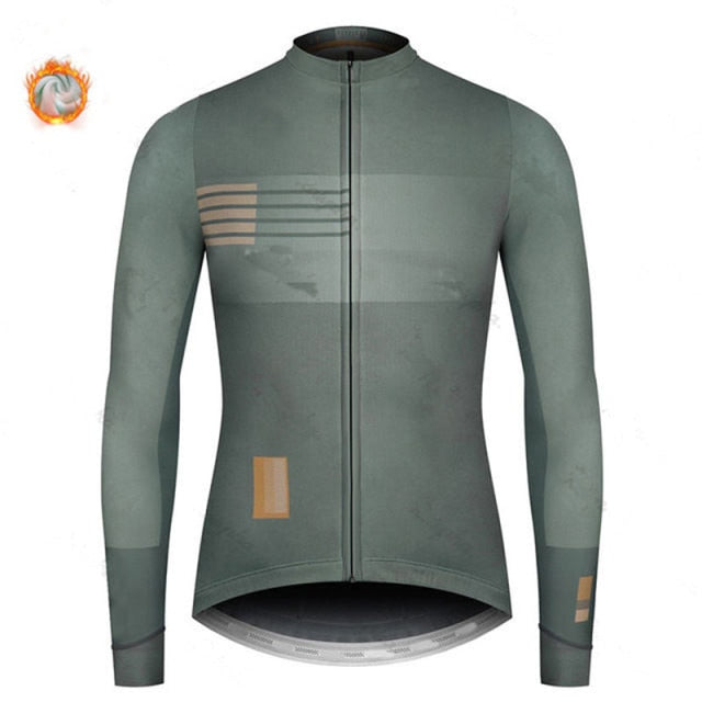 Spain Winter Thermal Fleece Jacket Cycling Jersey Long Sleeve