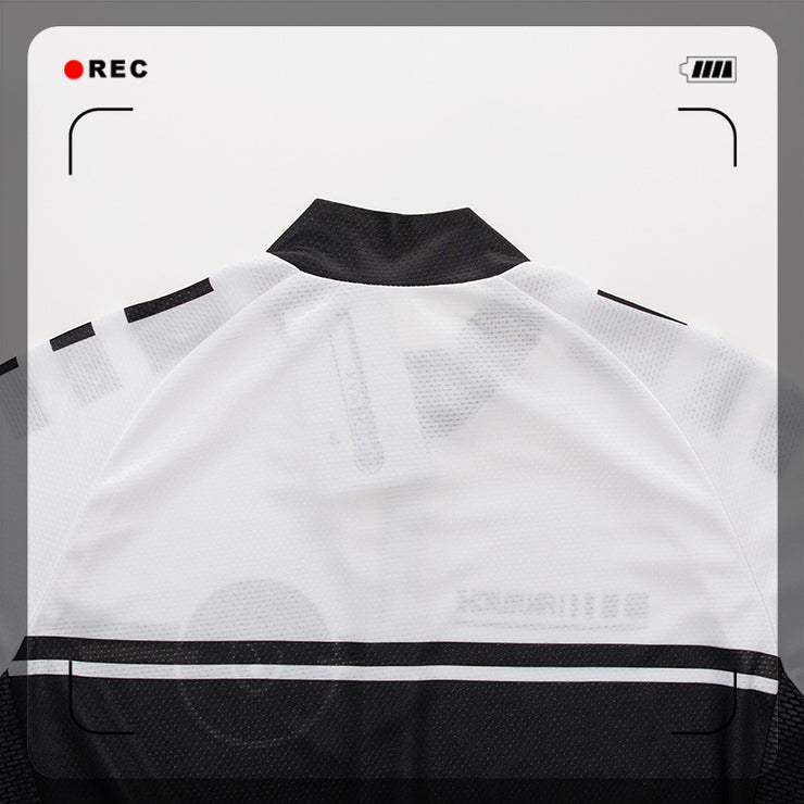 Men Long Sleeve Bicycle Cycling Sets Quick Dry White Matches