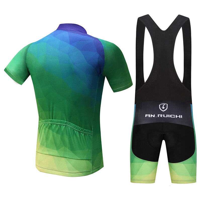 Summer Unisex Quick Dry Cycling Sets Anti-sweat Green Clothing