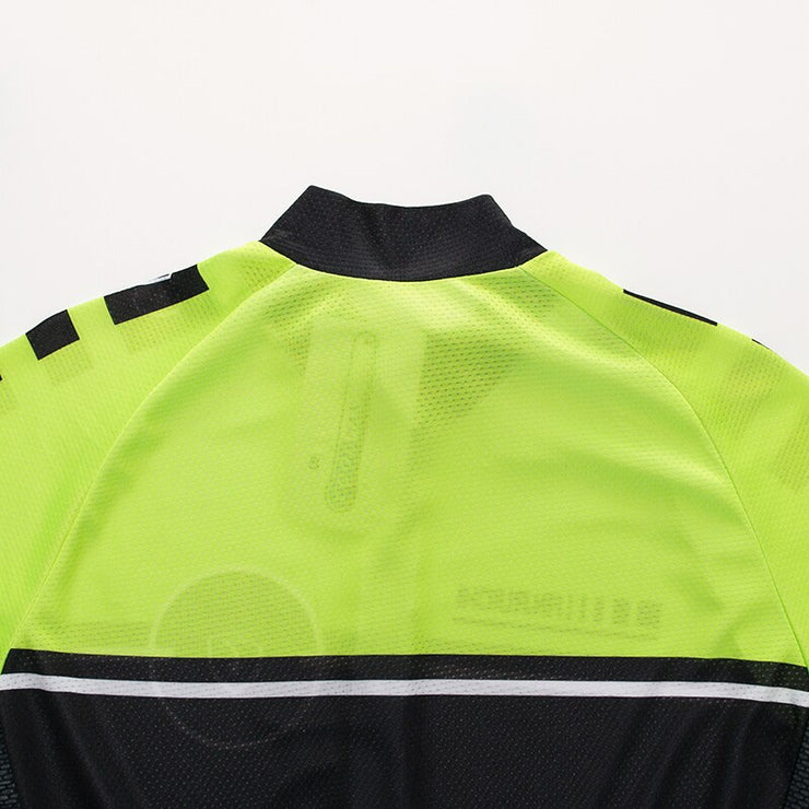 Men Long Sleeve Bicycle Cycling Sets Anti-sweat Black and Green