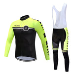 Men Long Sleeve Bicycle Cycling Sets Anti-sweat Black and Green