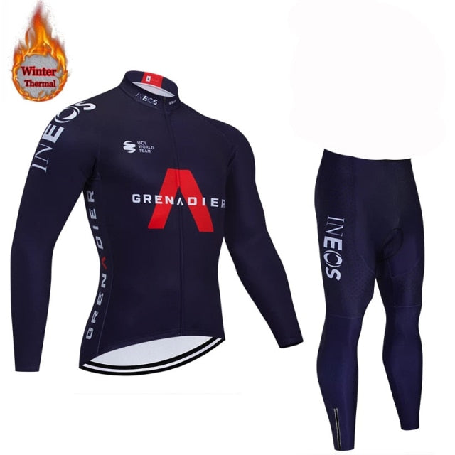 INEOS Grenadier Cycling Wear Winter Cycling Jersey and Shorts Set Thermal