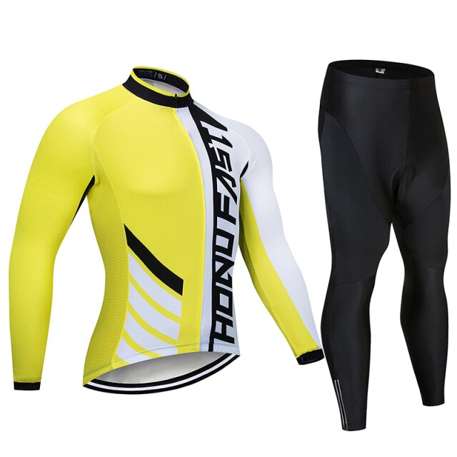 Men Long Sleeve Bicycle Cycling Sets Anti-sweat Ridng Clothing Suits